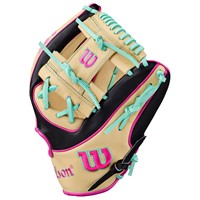 Wilson A2K Lead Off Collection 1724 11.75in Baseball Glove, Black/Blonde