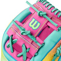 Wilson A2000 Lead Off Collection 1727 Superskin 11.75in Baseball Glove, Blue/Pink