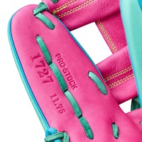 Wilson A2000 Lead Off Collection 1727 Superskin 11.75in Baseball Glove, Blue/Pink