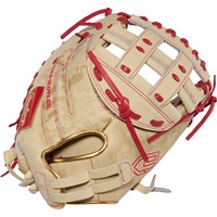 Rawlings Heart of the Hide Kinzie Hansen Gameday 33in Fastpitch Catchers Glove, Camel/Red