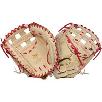 Rawlings Heart of the Hide Kinzie Hansen Gameday 33in Fastpitch Catchers Glove, Camel/Red