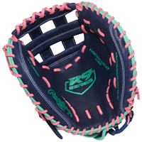 Rawlings R9 Series 33in Fastpitch Catchers Glove (R9SBCM33-24NMP), Navy/Pink