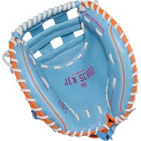 Easton Jen Schro Elite 33in Fastpitch Catchers Glove, Light Blue/White