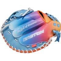 Easton Jen Schro Elite 33in Fastpitch Catchers Glove, Light Blue/White