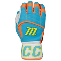 Marucci Adult Blacksmith Tactical Full Wrap Batting Gloves, Blue/Orange