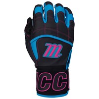 Marucci Youth Blacksmith Tactical Full Wrap Batting Gloves, Black/Blue