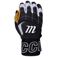 Marucci Youth Blacksmith Tactical Full Wrap Batting Gloves, Black/Tan
