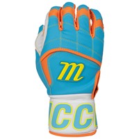 Marucci Youth Blacksmith Tactical Full Wrap Batting Gloves, Blue/Orange