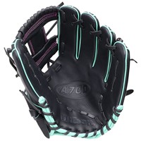 Wilson A700 Pedroia Fit 11.25in Baseball Glove, Black/Pink
