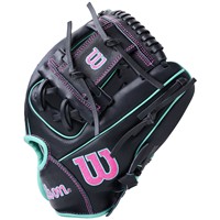Wilson A700 Pedroia Fit 11.25in Baseball Glove, Black/Pink