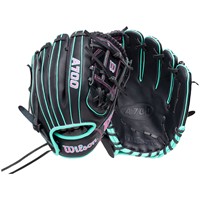 Wilson A700 Pedroia Fit 11.25in Baseball Glove, Black/Pink