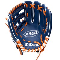 Wilson Youth A500 10.5in Baseball Glove, Navy/White