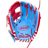 Wilson Youth A500 11in Baseball Glove, Blue/Red