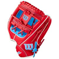 Wilson Youth A500 11in Baseball Glove, Blue/Red