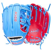 Wilson Youth A500 11.5in Baseball Glove, Red/Blue