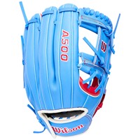 Wilson Youth A500 11.5in Baseball Glove, Red/Blue