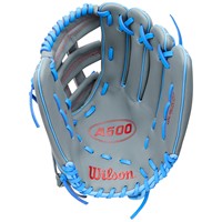 Wilson Youth A500 12in Baseball Glove, Grey/Blue
