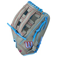 Wilson Youth A500 12in Baseball Glove, Grey/Blue