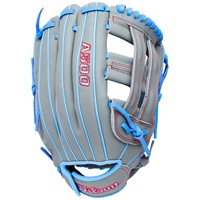 Wilson Youth A500 12in Baseball Glove, Grey/Blue