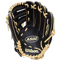 Wilson Youth A500 12.5in Baseball Glove, Black/Blonde