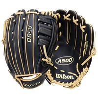 Wilson Youth A500 12.5in Baseball Glove, Black/Blonde