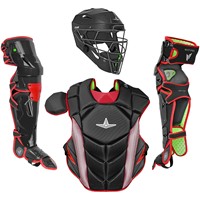 All Star Adult MVP-Pro LT Catchers Set, Black/Scarlet
