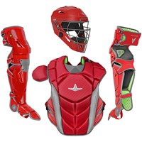 All Star Adult MVP-Pro LT Catchers Set, Scarlet/Grey