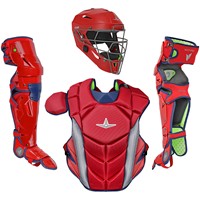 All Star Adult MVP-Pro LT Catchers Set, Scarlet/Navy