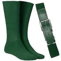 TCK Adult/Youth Belt & Sock Baseball and Softball Combo, Dark Green