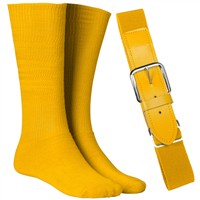 TCK Adult/Youth Belt & Sock Baseball and Softball Combo, Gold