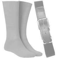 TCK Adult/Youth Belt & Sock Baseball and Softball Combo, Grey