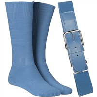 TCK Adult/Youth Belt & Sock Baseball and Softball Combo, Light Blue