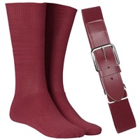 TCK Adult/Youth Belt & Sock Baseball and Softball Combo, Maroon