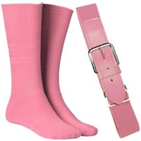 TCK Adult/Youth Belt & Sock Baseball and Softball Combo, Pink