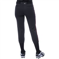Mizuno Women's Select Belted Piped Fastpitch Softball Pants, Black/Red