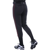 Mizuno Women's Select Belted Piped Fastpitch Softball Pants, Black/Red
