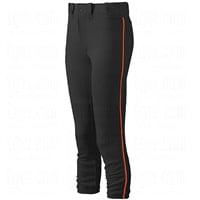 Mizuno Women's Select Belted Piped Fastpitch Softball Pants, Black/Orange