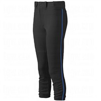 Mizuno Women's Select Belted Piped Fastpitch Softball Pants, Black/Royal