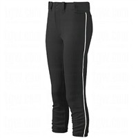 Mizuno Women's Select Belted Piped Fastpitch Softball Pants, Black/White