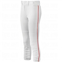 Mizuno Women's Select Belted Piped Fastpitch Softball Pants, White/Red