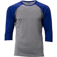 Champro Men's DRI-GEAR 3/4 Sleeve Extra Innings Baseball T-Shirt, Royal