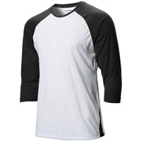 Champro Men's DRI-GEAR 3/4 Sleeve Complete Game Baseball T-Shirt, Black