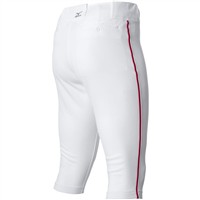 Mizuno Men's Premier Short Piped Baseball Pant, White/Red