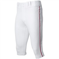 Mizuno Men's Premier Short Piped Baseball Pant, White/Red