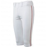 Mizuno Youth Select Piped Short Baseball Pant, White/Red
