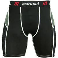 Marucci Men's Padded Baseball Sliding Shorts, Black