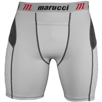 Marucci Youth Padded Baseball Sliding Shorts w/Cup, White