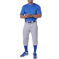 Easton Men's Pro Knicker Piped Baseball Pants, Grey/Red