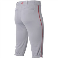 Easton Men's Pro Knicker Piped Baseball Pants, Grey/Red
