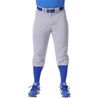 Easton Men's Pro Knicker Piped Baseball Pants, Grey/Red